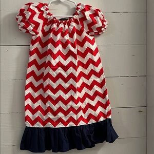 Butter Red and White Chevron Kids Dress